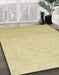 Abstract Brown Gold Modern Rug in Family Room, abs2595