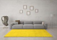 Machine Washable Abstract Yellow Modern Rug, wshabs2595yw