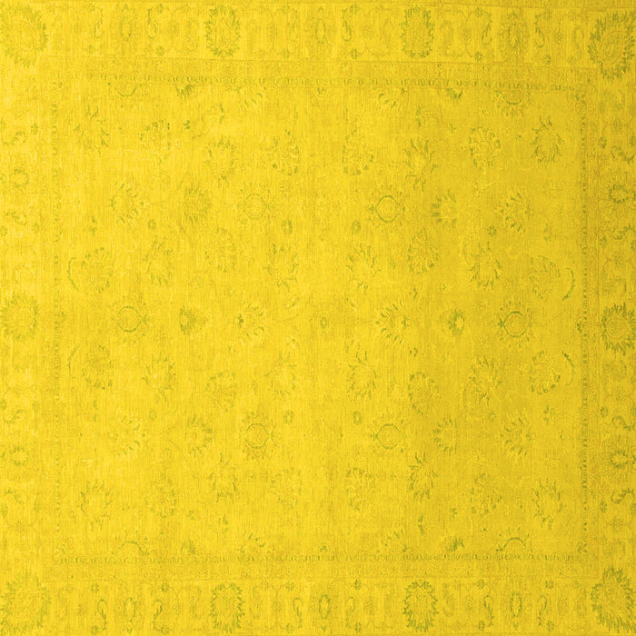 Square Abstract Yellow Modern Rug, abs2595yw