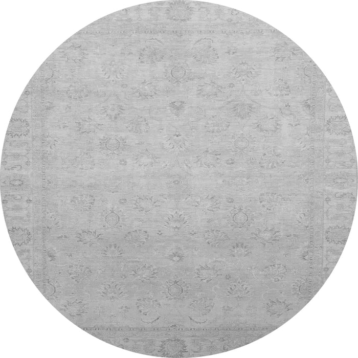 Round Machine Washable Abstract Gray Modern Rug, wshabs2595gry