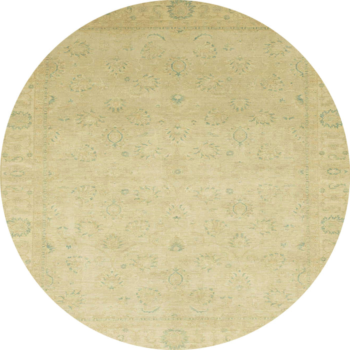 Round Machine Washable Abstract Brown Gold Rug, wshabs2595