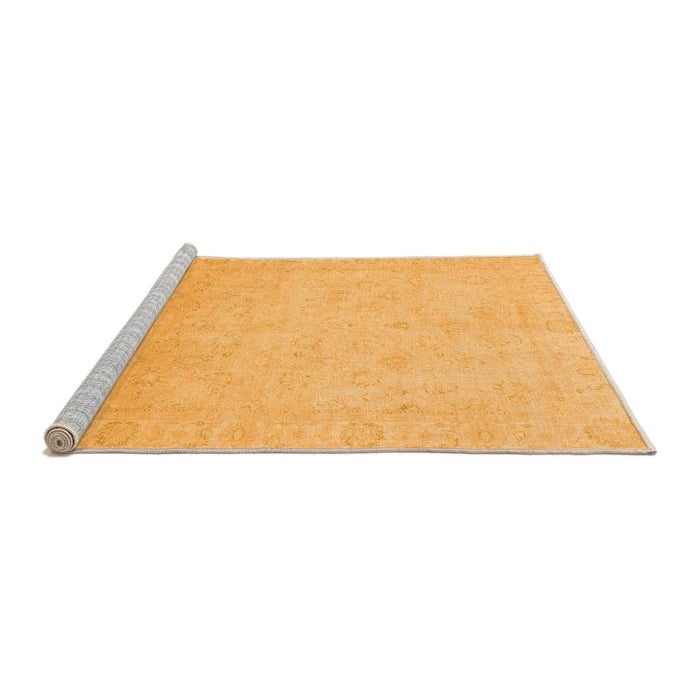 Sideview of Machine Washable Abstract Orange Modern Area Rugs, wshabs2595org