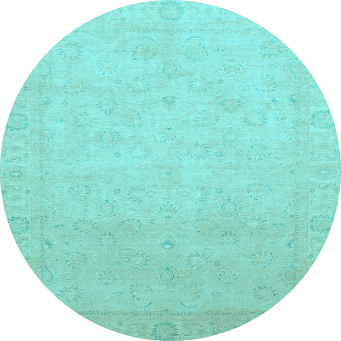 Round Machine Washable Abstract Light Blue Modern Rug, wshabs2595lblu