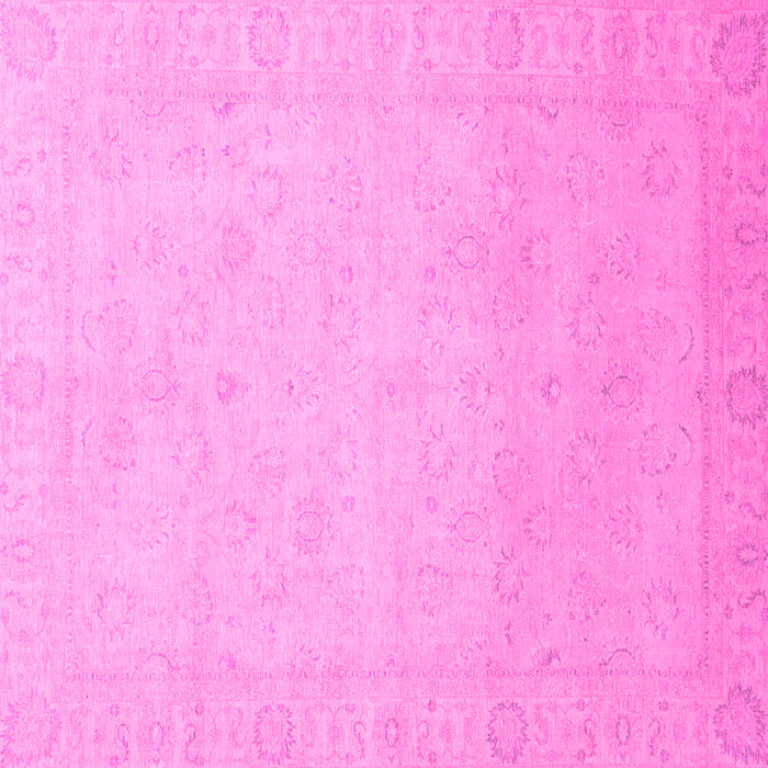 Square Machine Washable Abstract Pink Modern Rug, wshabs2595pnk