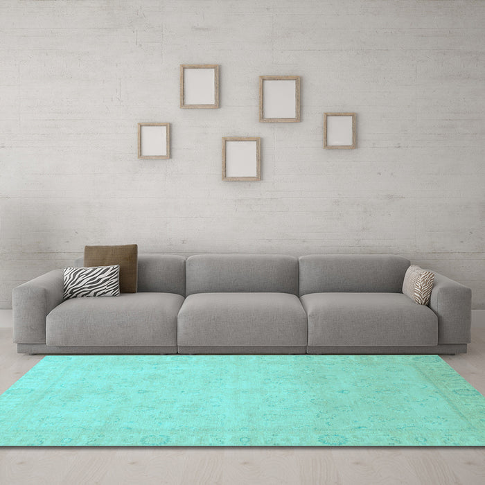 Machine Washable Abstract Light Blue Modern Rug in a Living Room, wshabs2595lblu