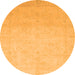 Round Abstract Orange Modern Rug, abs2595org