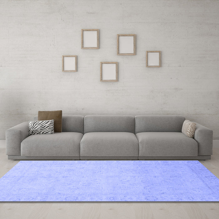 Machine Washable Abstract Blue Modern Rug in a Living Room, wshabs2595blu