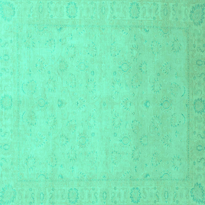 Square Machine Washable Abstract Turquoise Modern Area Rugs, wshabs2595turq