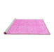 Sideview of Machine Washable Abstract Pink Modern Rug, wshabs2596pnk