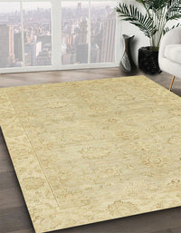 Abstract Brown Gold Modern Rug, abs2596