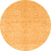 Round Abstract Orange Modern Rug, abs2596org