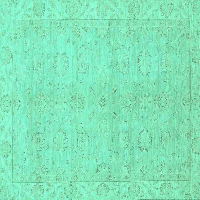 Square Machine Washable Abstract Turquoise Modern Area Rugs, wshabs2596turq