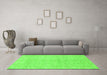 Machine Washable Abstract Green Modern Area Rugs in a Living Room,, wshabs2596grn