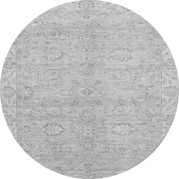 Round Machine Washable Abstract Gray Modern Rug, wshabs2596gry