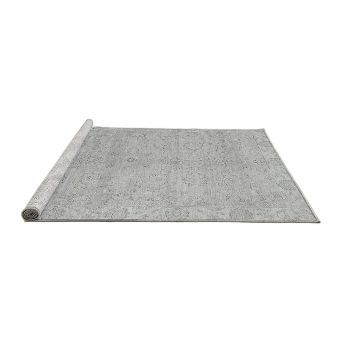 Sideview of Machine Washable Abstract Gray Modern Rug, wshabs2596gry