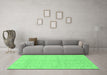 Machine Washable Abstract Emerald Green Modern Area Rugs in a Living Room,, wshabs2596emgrn