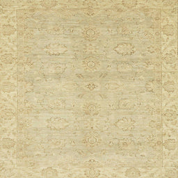 Square Machine Washable Abstract Brown Gold Rug, wshabs2596