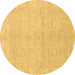 Round Abstract Brown Modern Rug, abs2596brn