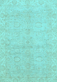 Abstract Light Blue Modern Rug, abs2596lblu