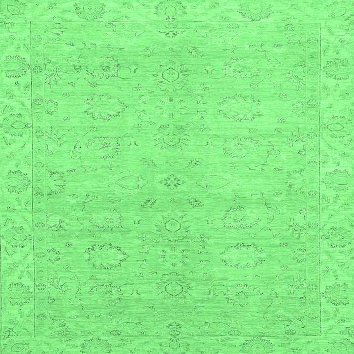 Square Abstract Emerald Green Modern Rug, abs2596emgrn