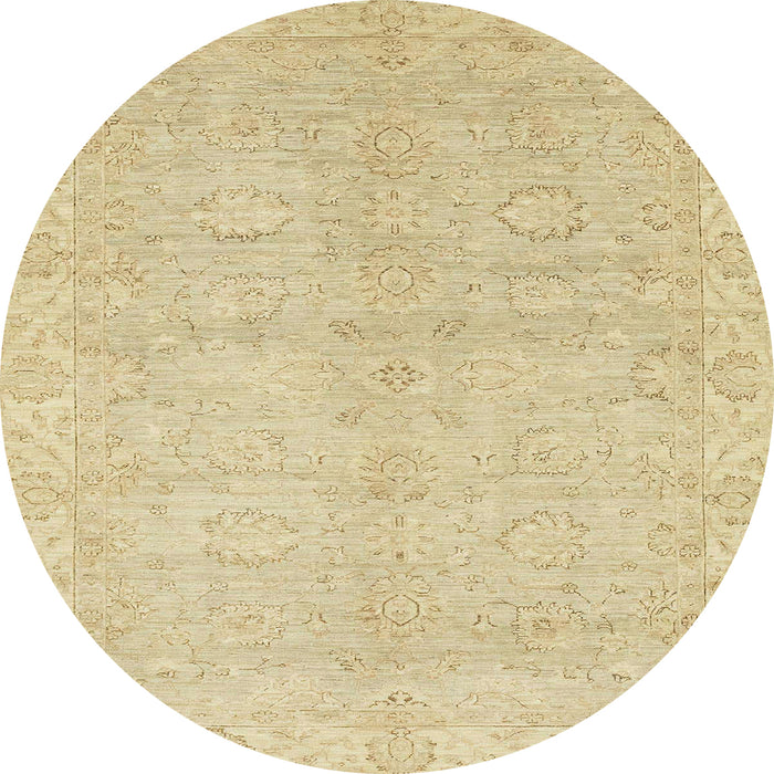 Round Machine Washable Abstract Brown Gold Rug, wshabs2596