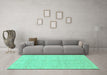 Machine Washable Abstract Turquoise Modern Area Rugs in a Living Room,, wshabs2596turq