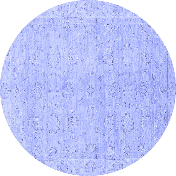 Round Machine Washable Abstract Blue Modern Rug, wshabs2596blu