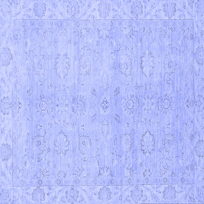 Square Abstract Blue Modern Rug, abs2596blu