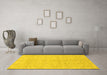 Machine Washable Abstract Yellow Modern Rug in a Living Room, wshabs2596yw