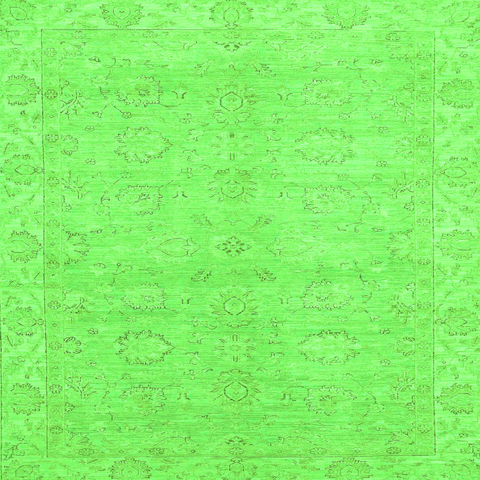 Square Machine Washable Abstract Green Modern Area Rugs, wshabs2596grn