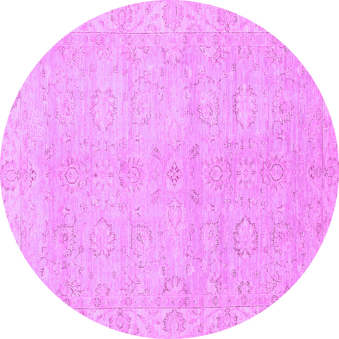 Round Abstract Purple Modern Rug, abs2596pur