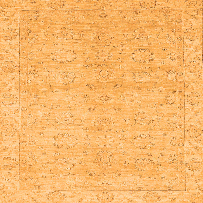 Square Machine Washable Abstract Orange Modern Area Rugs, wshabs2596org