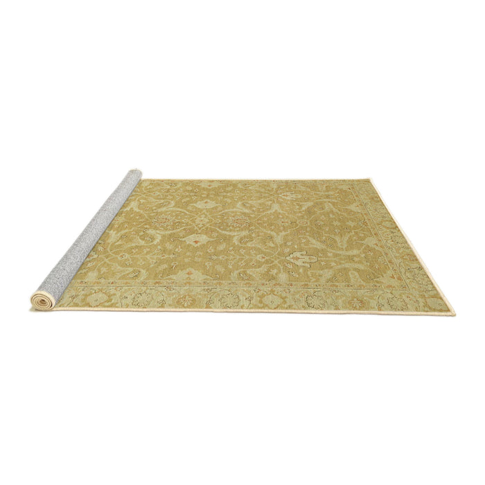 Sideview of Machine Washable Abstract Yellow Rug, wshabs2597