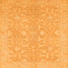 Square Machine Washable Abstract Orange Modern Area Rugs, wshabs2597org