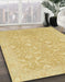 Abstract Yellow Modern Rug in Family Room, abs2597