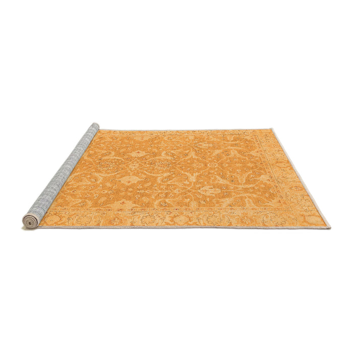 Sideview of Machine Washable Abstract Orange Modern Area Rugs, wshabs2597org