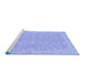 Sideview of Machine Washable Abstract Blue Modern Rug, wshabs2597blu