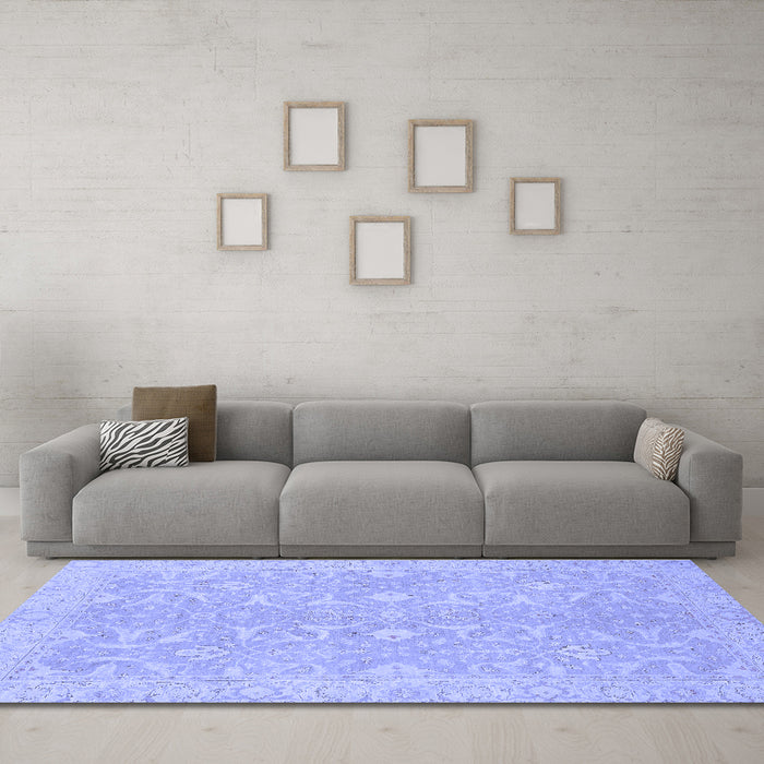 Machine Washable Abstract Blue Modern Rug in a Living Room, wshabs2597blu