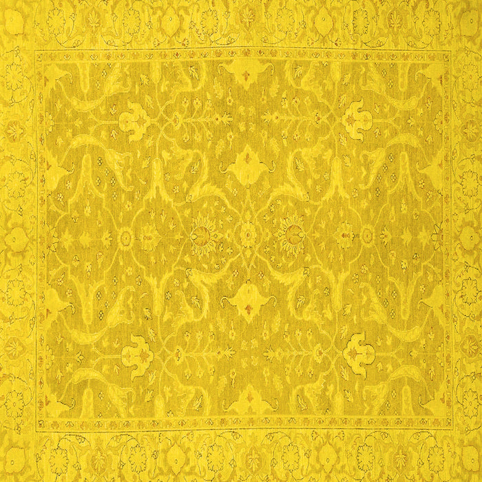 Square Abstract Yellow Modern Rug, abs2597yw