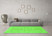 Machine Washable Abstract Green Modern Area Rugs in a Living Room,, wshabs2597grn