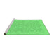 Sideview of Machine Washable Abstract Emerald Green Modern Area Rugs, wshabs2597emgrn