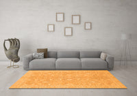 Machine Washable Abstract Orange Modern Rug, wshabs2597org