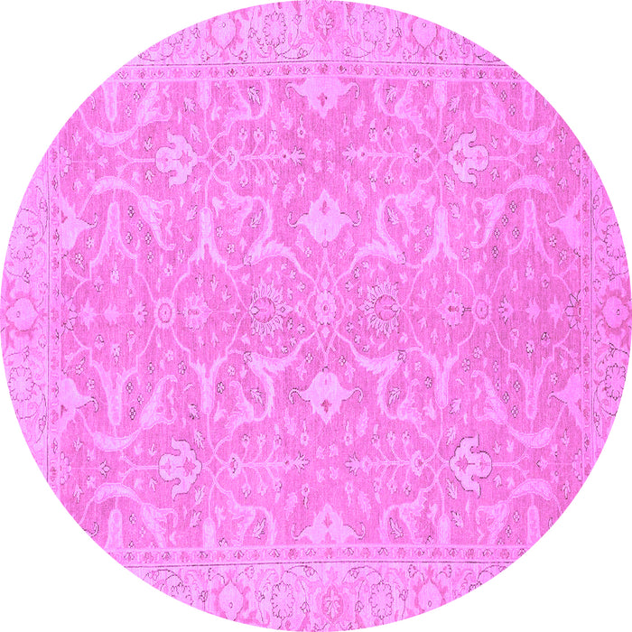 Round Abstract Purple Modern Rug, abs2597pur