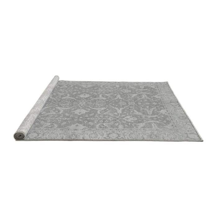 Sideview of Machine Washable Abstract Gray Modern Rug, wshabs2597gry