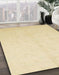 Machine Washable Abstract Sun Yellow Rug in a Family Room, wshabs2598