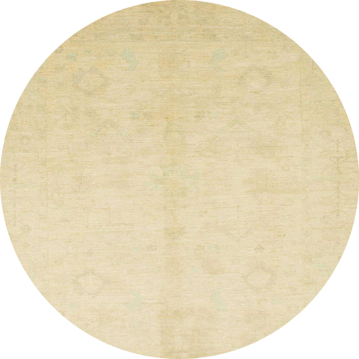 Round Abstract Sun Yellow Oriental Rug, abs2598