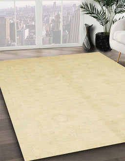 Abstract Sun Yellow Oriental Rug in Family Room, abs2598