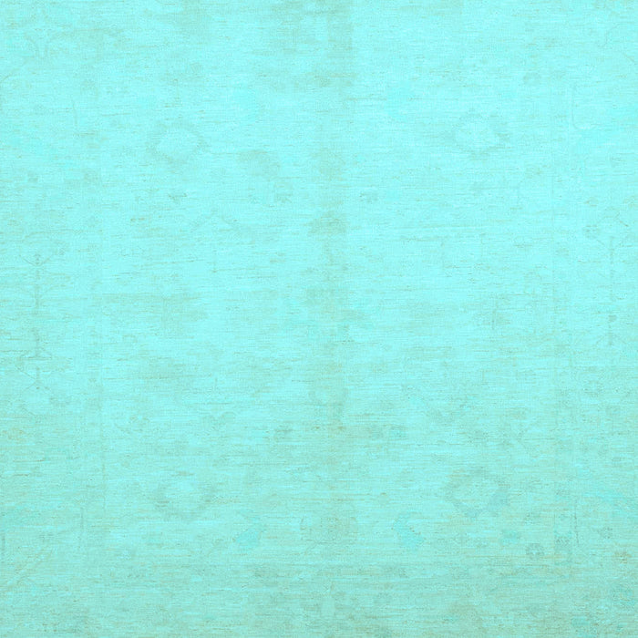 Square Machine Washable Oriental Light Blue Traditional Rug, wshabs2598lblu