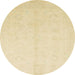 Round Machine Washable Abstract Sun Yellow Rug, wshabs2598