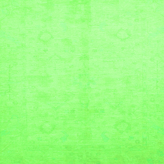 Square Machine Washable Oriental Green Traditional Area Rugs, wshabs2598grn